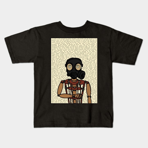 I Am Become Death Mask" - Unique NFT with PuppetMask and WoodItem Kids T-Shirt by Hashed Art